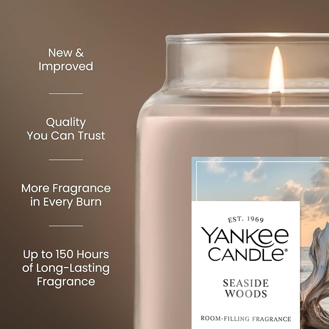 Yankee Candle Seaside Woods Scented Candle, 22oz Large Jar - Image 3