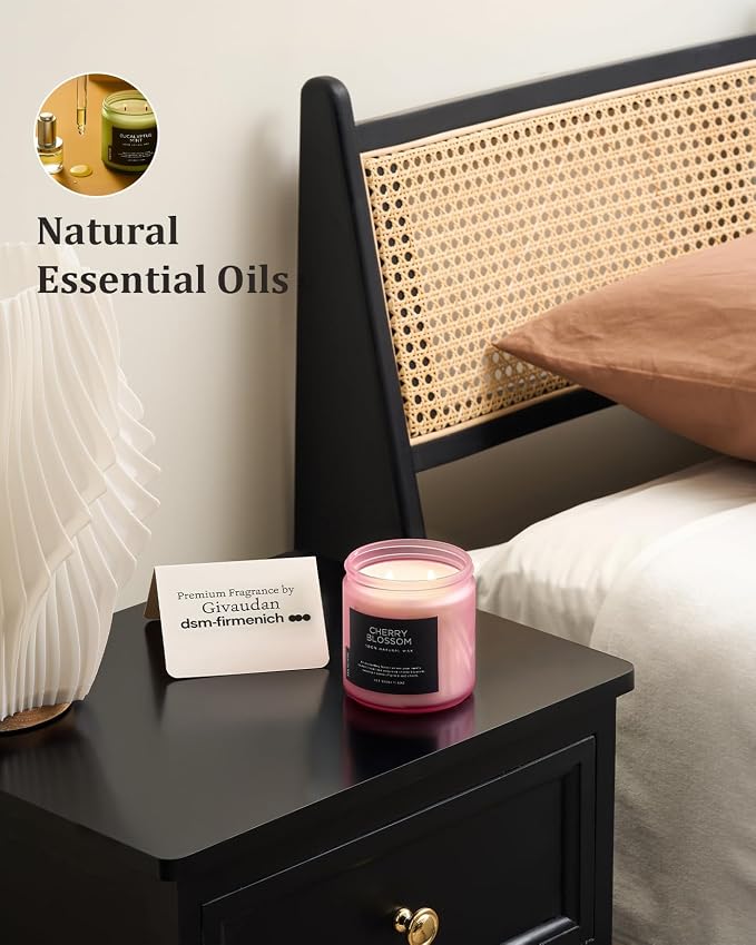 M&SENSE Cherry Blossom Home Scented Candles, 11.6oz Organic Soy Wax | 70-Hour - Image 6
