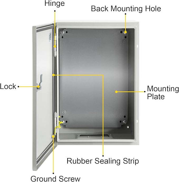 VEVOR NEMA Steel Enclosure, IP66 Waterproof & Dustproof, Outdoor/Indoor - Image 10
