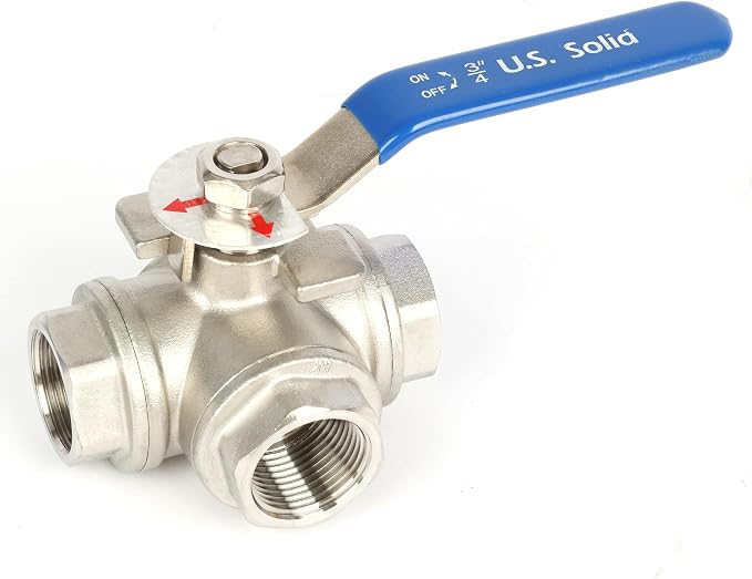 U.S. Solid 3/4" 3 Way Ball Valve by USSolid
