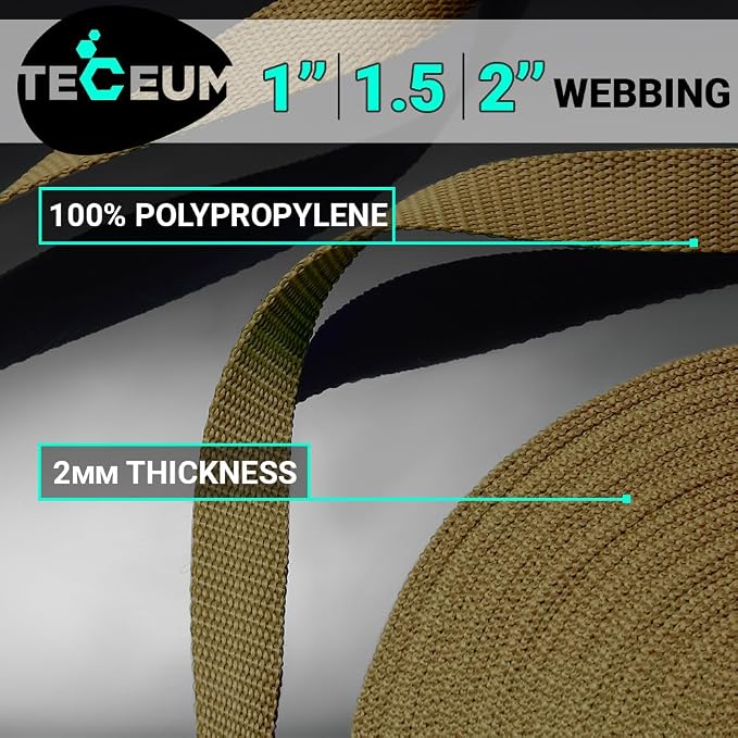 Webbing Strap, 3/4" to 2", 10-50 Yds, EDC gear, backpack repair and pet dog - Image 2