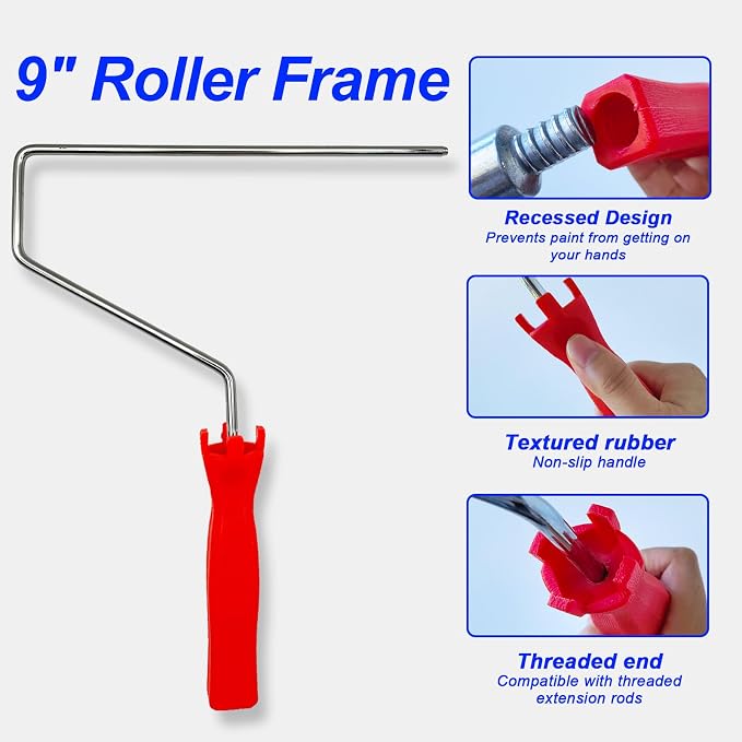 9 Inch Self Leveling Spiked Roller 2 Pack w/Frame - Image 5