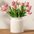 Ceramic Flower Vase 7.5 inch Farmhouse Rustic Vase by Dobbyby