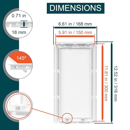 6" x 12" White Plastic Access Panel. Service Shaft Door Panel. Plumbing - Image 2