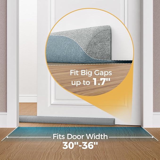 Augblinds 2X Double-Sided Door Draft Stopper, Adjustable 36 in, Fits 30-36 Inch - Image 4