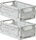 HUUSMOT 2-Pack Collapsible Plastic Storage Baskets, 9.8"x6.5"x3.8" | Pastel by HUUSMOT