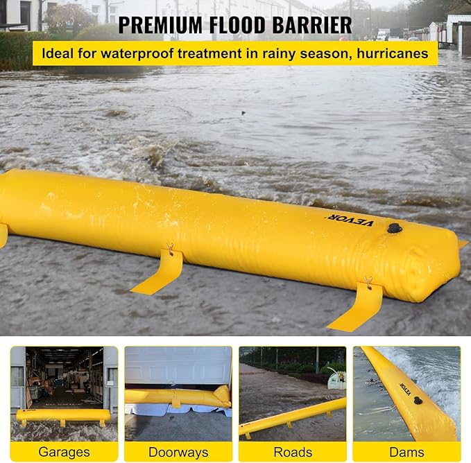 Flood Barrier for Home, 24 ft Length x 12 in Height Sandbag Alternative - Image 2