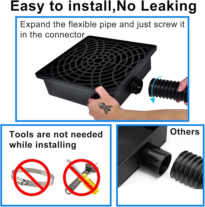 Prestantious Low Profile Catch Basin Drain Kit Gutter Downspout Extender | - Image 4