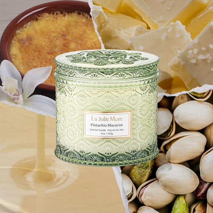 LA JOLIE MUSE Pistachio Macaron Scented Candles - Image 2