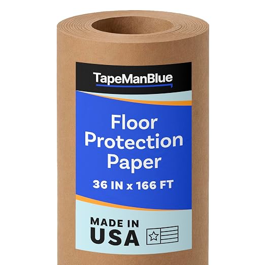 TapeManBlue Floor Protection Paper, 36 inch x 166 ft Roll, Made in USA by TapeManBlue