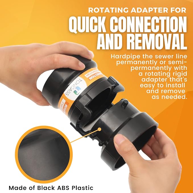 TonGass RV Sewer Hose Fitting Adapter to PVC | ABS Plastic, RV Sewer Connection - Image 3