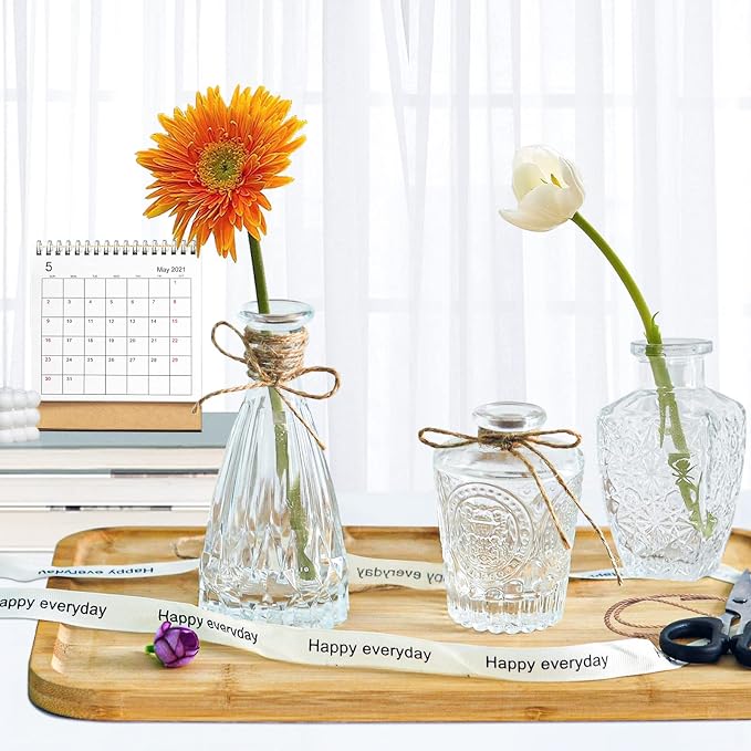 Bud Vases- Set of 10 Small Flower Glass Vases - Image 3