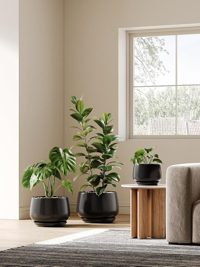 LE TAUCI Ceramic Planter, 10 Inch Plant Pot - Image 3