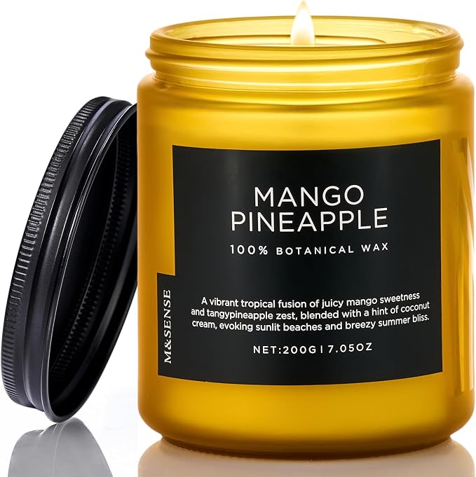M&SENSE Mango Pineapple Tropical Scented Candle, 7.05oz Natural Soy Wax | 50 by MSENSE