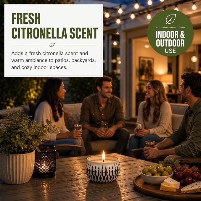 24 Pack Citronella Candles Outdoor, 2.5 oz Soy Wax Tin Candles - Image 3