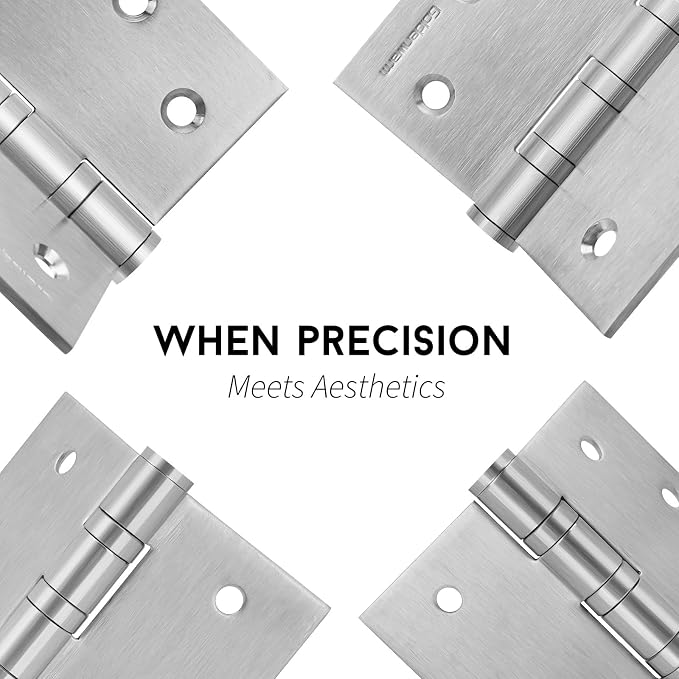 3 Pack goldenwarm Satin Nickel 4'' Door Hinges - Image 4