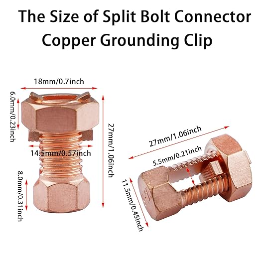 2Pack Split Bolt Wire Connector High Strength Copper Wire Grounding Clamps - Image 2