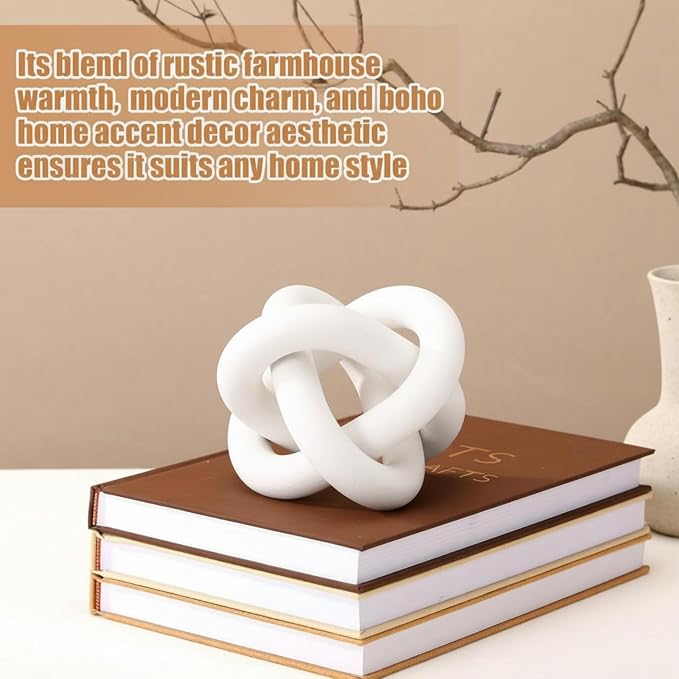 Yalikop 3 Link Wood Knot Decor Rustic Table Shelf Home Decor Accents, Boho - Image 4