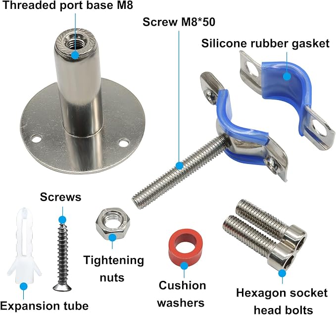 304 Stainless Steel Ceiling Mount Pipe Support Bracket, - Image 4