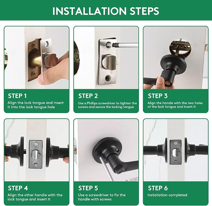 Adjustable Tubular Door Latch 60/70mm, Heavy Duty Interior Door Lock - Image 8