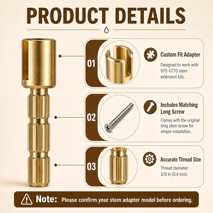 970-0770 Brass Stem Adapter Kit - Image 4