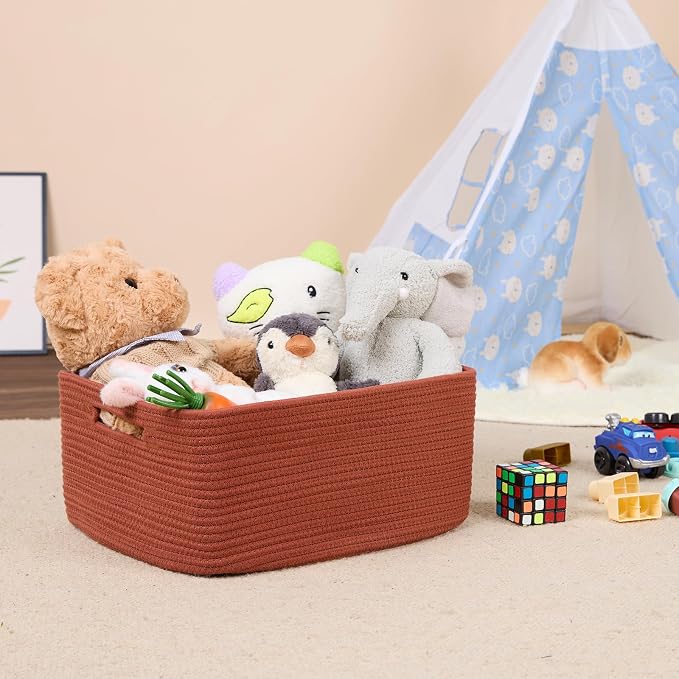 MiniArk Large Storage Baskets for Shelves, Baby Nursery, Toy Baskets Box - Image 5