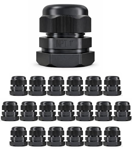 1" NPT Strain Relief Nylon Cord Grip Cable Glands by MGISpeedWare
