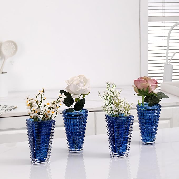 MCMCNCUIU Crystal Flower Vase Set of 4, Glass Vases - Image 5