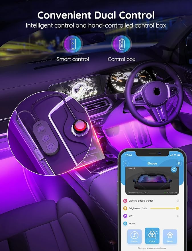 Govee Car LED Lights, RGB Smart Car Interior Lights, App Control | DIY Mode and - Image 7
