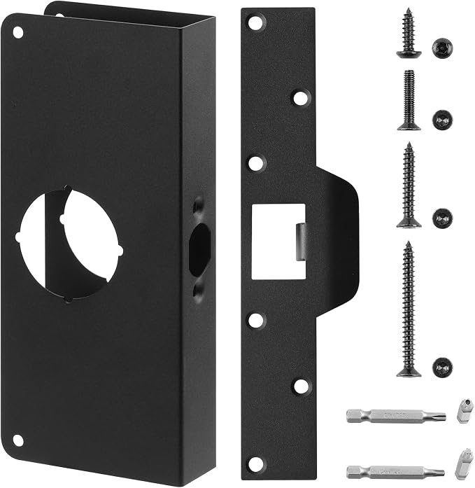 Black U 9585 Stainless Steel Lock and Door Reinforcement Plate fits 1-3/8" by Unknown