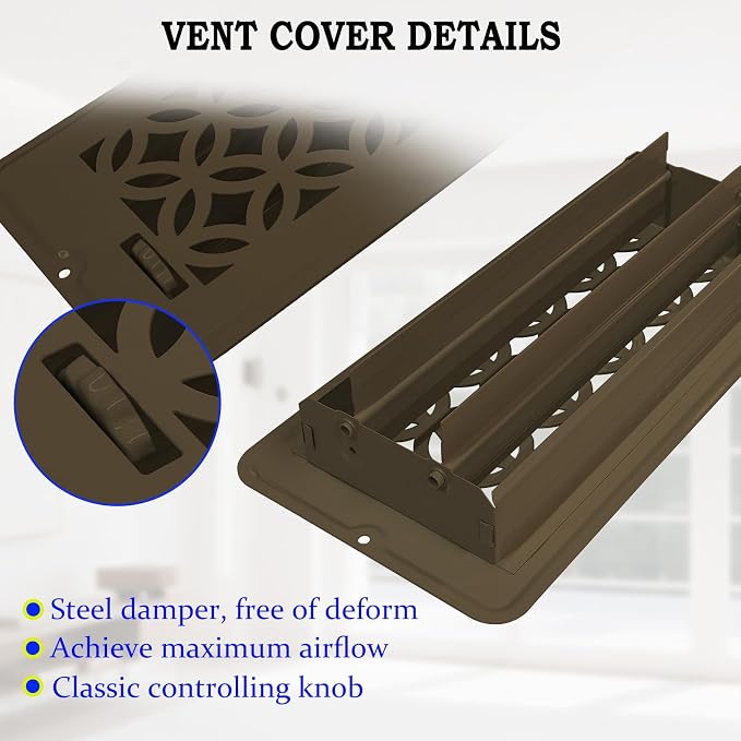 4x8 Vent Covers for Home Floor, Floor Vent Cover, Air Vents, All Steel Heavy - Image 5