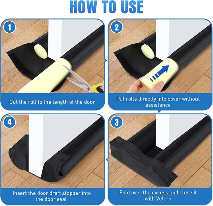 BlissTrends 38 in Under Door Draft Stopper, Covers Gaps up to 2.36 in, Easy - Image 7