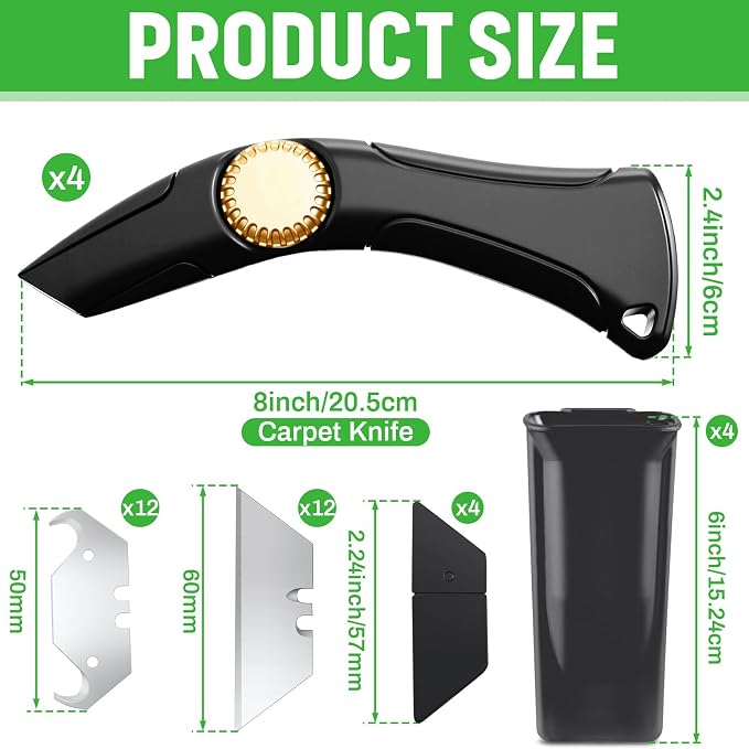 WILLBOND 4 Pack Heavy Duty Fixed Roofing Knife - Image 2