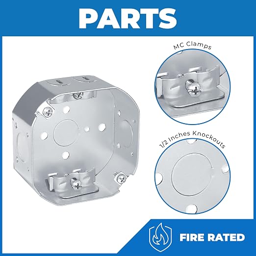 4” Welded Octagon Steel Electrical Box| 1-1/2" Deep Box - Image 4