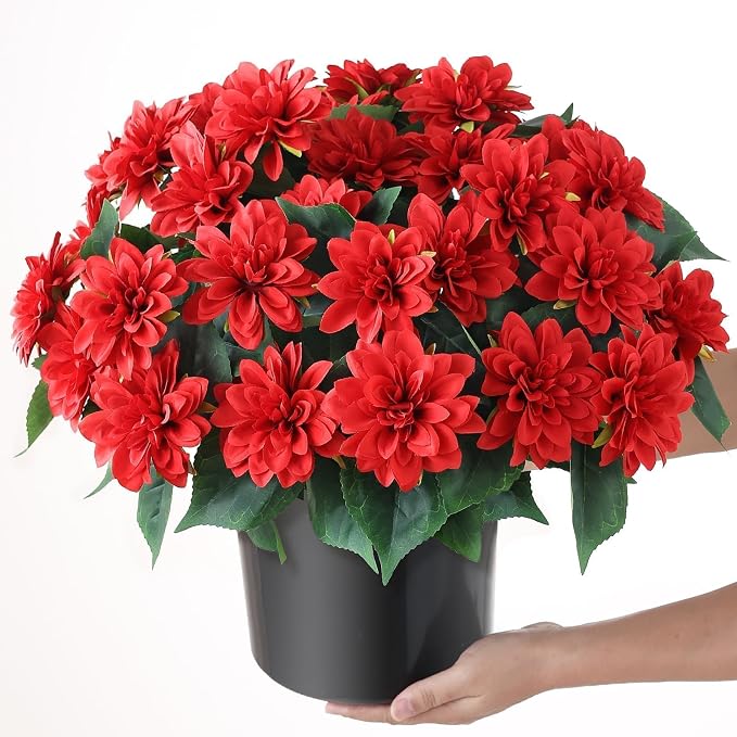 2 Set Artificial Dahlia Topiary Ball Trees - Image 6