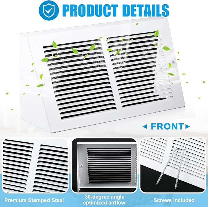 Honeydak 1 Pack Baseboard Register Vent Covers 14" x 8" Duct Opening - Image 3