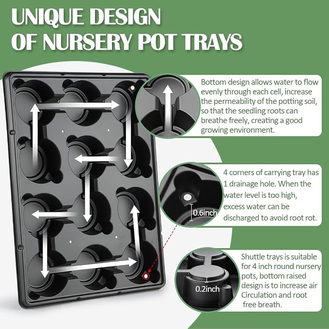 RooTrimmer 12 Cell Round Nursery Pot Trays Thickened Durable Seedling Pots - Image 3