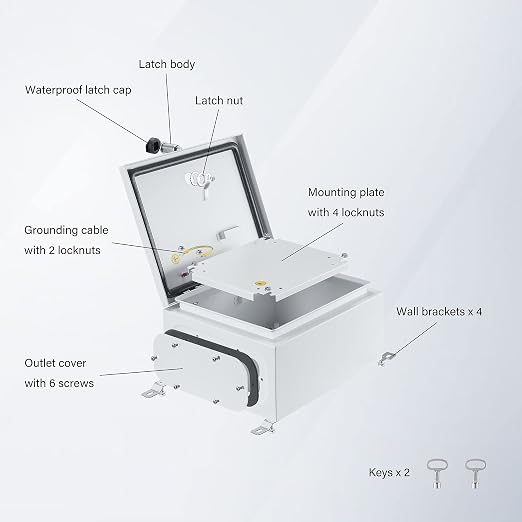 IP65 Weatherproof Metal Box Wall-Mounted Electronic Equipment Enclosure Box - Image 3