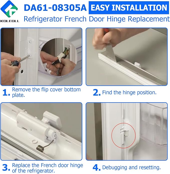 2PCS DA61-08305A Refrigerator French Door Hinge Replacement Compatible - Image 7