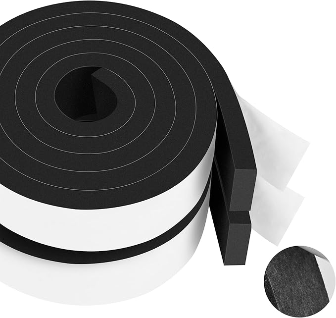 13Ft Foam Tapes Self Adhesive Foam Seal Strips 2In x 1/2In x 6.5Ft Each Roll by MYFAMIREA