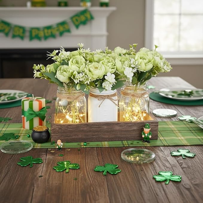 Mkono Mason Jar Lights Centerpiece Table Decor - Image 4