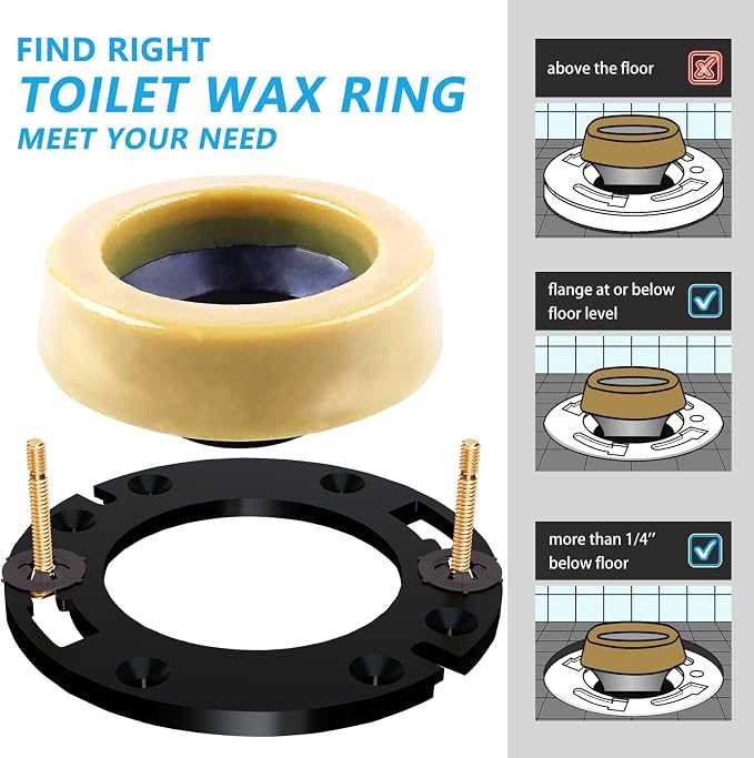 MENNTY Toilet Flange Repair Kit, Extra Thick Wax Ring, Fits 3" or 4" Pipe - Image 3