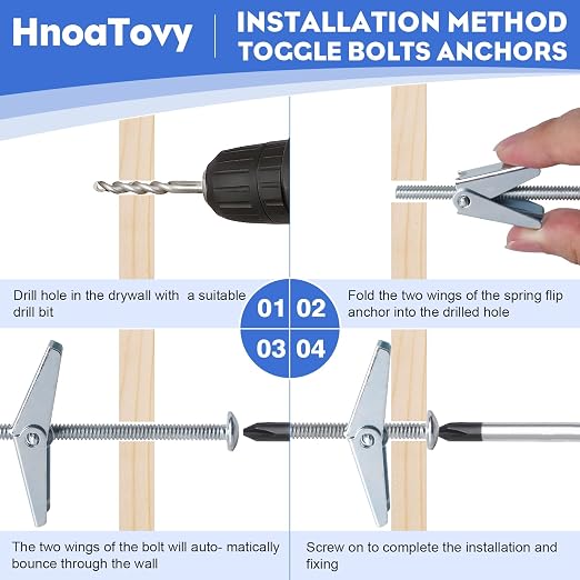 30PCS Wall Anchors for Drywall Heavy Duty, Hollow Wall Anchors, Toggle Anchors - Image 3