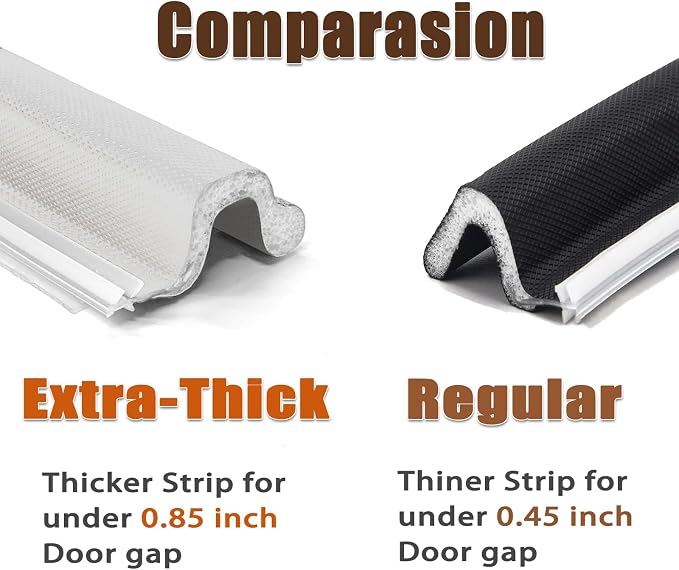 40 FT Door Frame Extra Thick Kerf Non-Adhesive Weather Stripping Seal Strip PU - Image 4