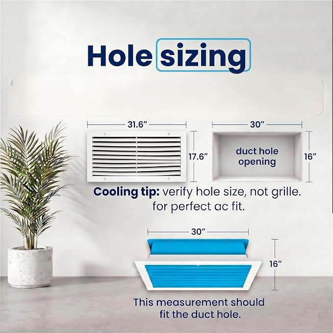 30x16 Aluminum Wall Ceiling Air Return Vent Cover HVAC Rustproof Grille - Image 3