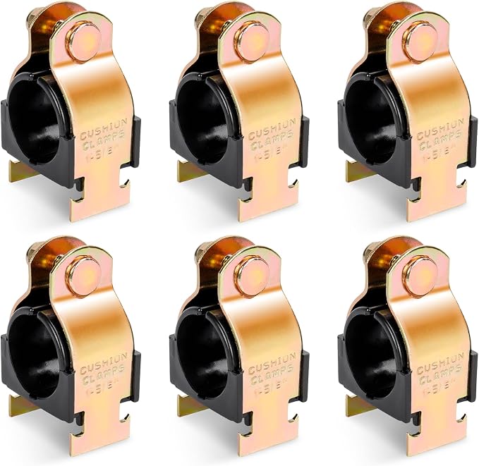 6 Pack Rubber Cushion Pipe Strut Clamps, 1-5/8" OD, Heat Resistant, Easy by LBGProducts
