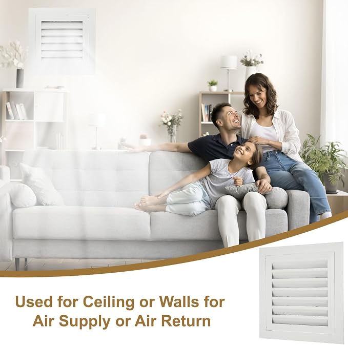 PATIKIL 12" x 12" Aluminum Return Grille, Return Air Vent Cover Linear Bar - Image 5