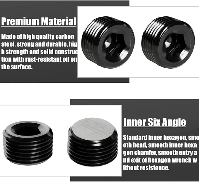 70 Pcs Black Carbon Steel Pipe Plug Fitting Assortment Kit - Image 3