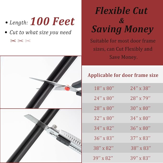 100 Feet Weather Stripping Door Seal Strip, Solike V-Shaped "Q" Foam Slot - Image 6
