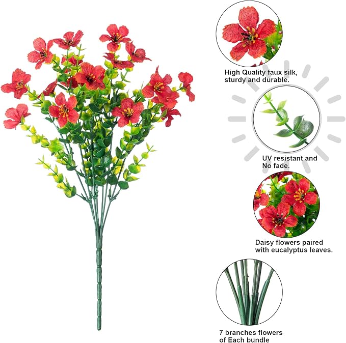 Artificial Flowers for Outdoor Indoor Garden Home Decoration, Faux Flower Daisy - Image 5